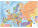 nástenná mapa Európa politická 86x120cm lamino, lišty LAC