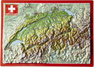 Švajčiarsko reliéfna 3D mapka 10,5x14,8cm
