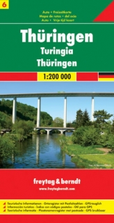 6 Durínsko, Thüringen 1:200t (Nemecko) automapa Freytag Berndt