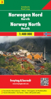 3 Nórsko sever, Narvik 1:400t (Norway) automapa Freytag Berndt