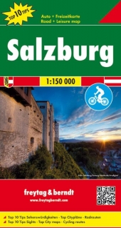 Salzbursko 1:150t (Rakúsko, Austria) Top 10Tips cyklomapa Freytag Berndt