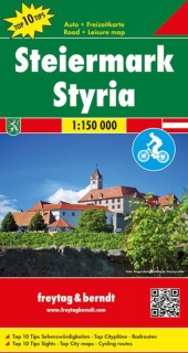 Štajersko 1:150t (Rakúsko, Austria) Top 10Tips cyklomapa Freytag Berndt