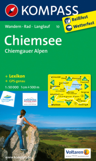 KOMPASS 10 Chiemsee, Chiemgauer Alpen 1:50t turistická mapa