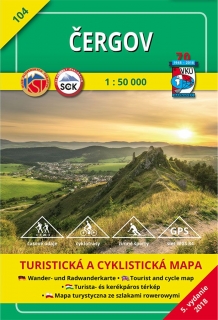 VKU104 Čergov 1:50t turistická mapa VKÚ Harmanec / 2018