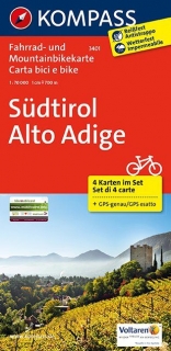 KOMPASS 3401 Südtirol, Alto Adige Cyklo 4 SET 1:70t cyklomapa