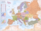 Európa politická 100x134cm lamino zapichovacia bez rámu GM nástenná mapa