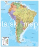 Amerika južná politická Terra 120x100cm lamino, hliník zaklapávacie lišty MI