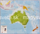 Austrália politická Terra 100x120cm lamino, hliník zaklapávacie lišty MI