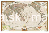 nástenná mapa Svet politický EXECUTIVE Pacifik 122x185cm, lamino plastové lišty