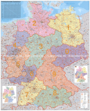 nástenná mapa Nemecko PSČ 97x137cm papier bez líšt