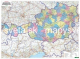 Rakúsko administratívne členenie 88x120cm lamino zapichovacia mapa v ráme