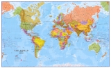 nástenná mapa Svet Terra politický bez vlajok 85x136cm lamino, plastové lišty