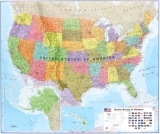 USA politická Terra 100x120cm lamino, plastové lišty MI