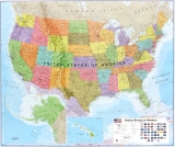 USA politická Terra 100x120cm lamino, plastové lišty MI