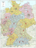 nástenná mapa Nemecko PSČ III. 95,5x128cm lamino, lišty
