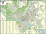 Bratislava 120x160cm lamino, hliníkové zaklapávacie lišty nástenná mapa