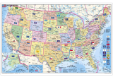 nástenná mapa USA PSČ 97x135cm papier bez líšt