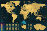 SVET Deluxe Dark BLUE nástenná stieracia mapa sveta+ČESKO 60x90cm /česky