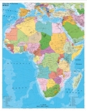nástenná mapa Afrika PSČ 135x97cm lamino, lišty