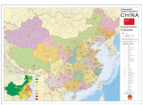 Čína PSČ 137x97cm lamino, plastové lišty ST nástenná mapa