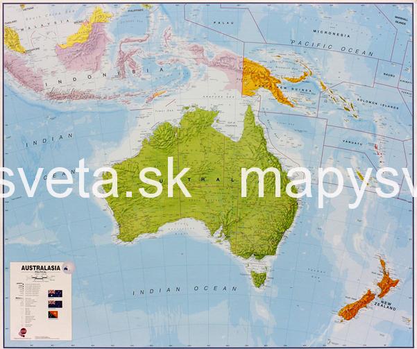 Austrália politická Terra 100x120cm zapichovacia bez rámu MI