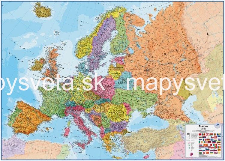 Európa politická Terra 100x136cm zapichovacia bez rámu MI