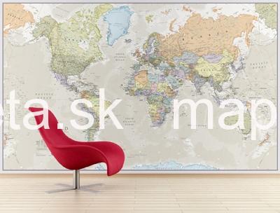 Svet XXL EXE politický 158x232cm MI v hliník zaklapávacích lištách / anglicky