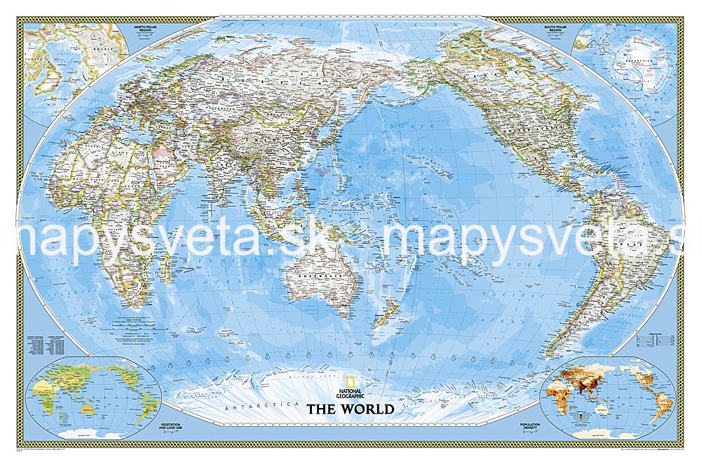 Svet politický CLASSIC Pacifik 122x185cm, lamino hliníkové zaklapávacie lišty