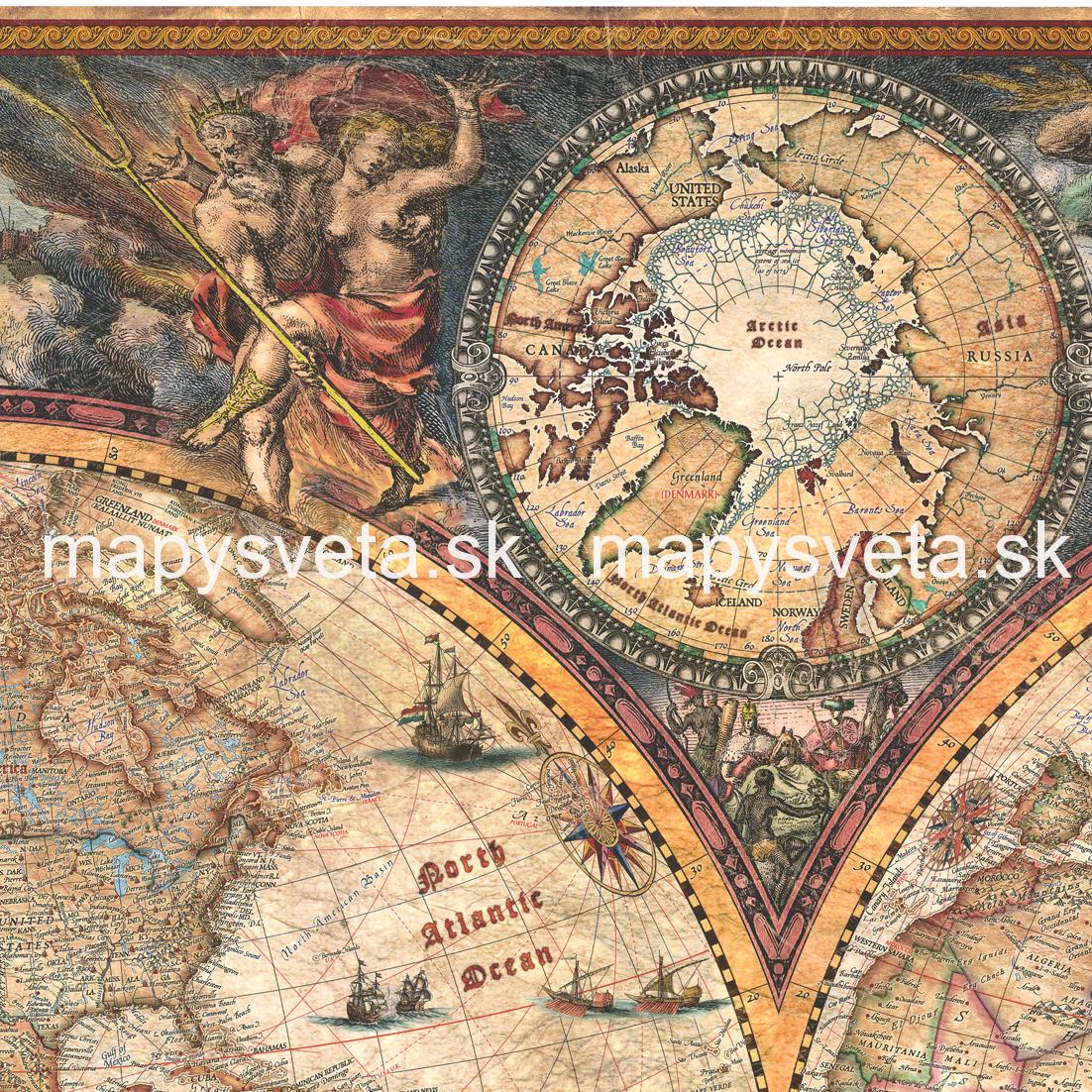 Svet politický RAY VINTAGE 100x140cm zapichovací v ráme