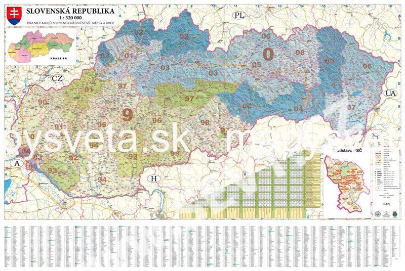 Slovenská republika PSČ 90x135cm lamino zapichovacia bez rámu