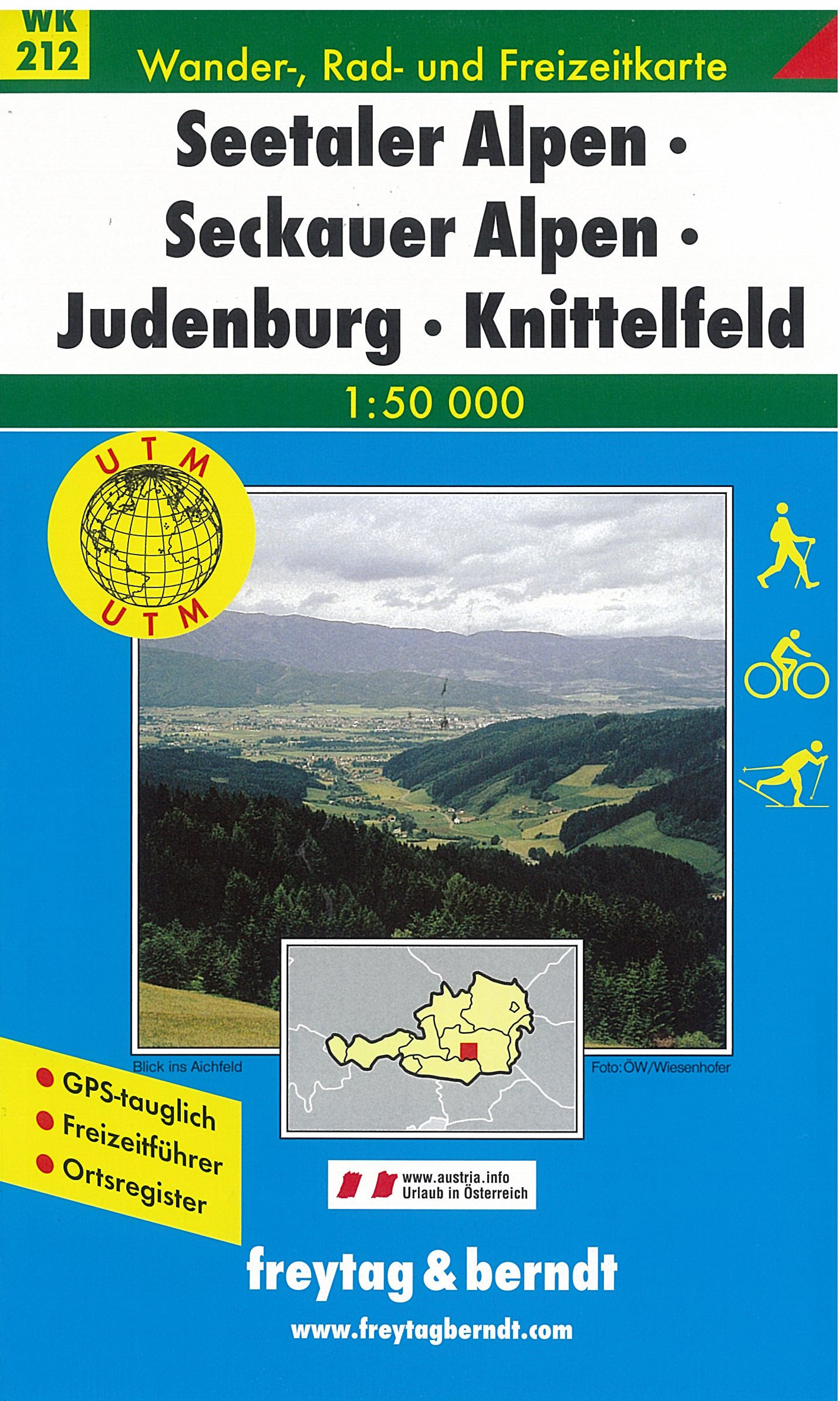 WK212 Seetaler Alpen,Seckauer Alpen,Judenburg,Knittelfeld 50t turistická mapa FB