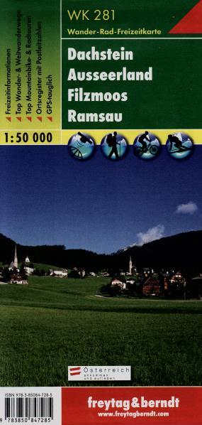 WK281 Dachstein, Ausseerland, Filzmoos, Ramsau 1:50t turistická mapa FB
