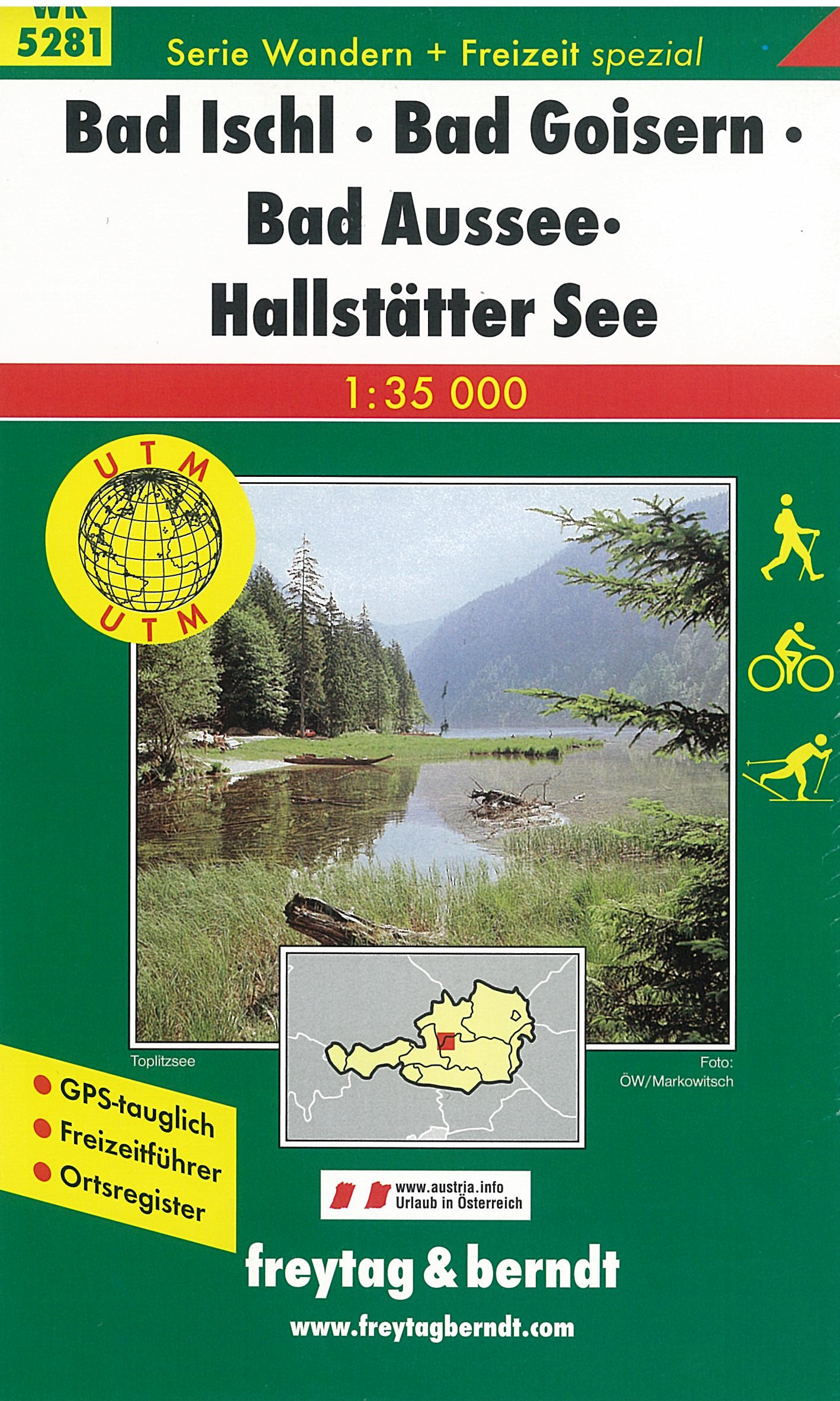 WK5281 Bad Ischl, Bad Goisern, Bad Aussee,Hallstätter See 35t turistická mapa FB