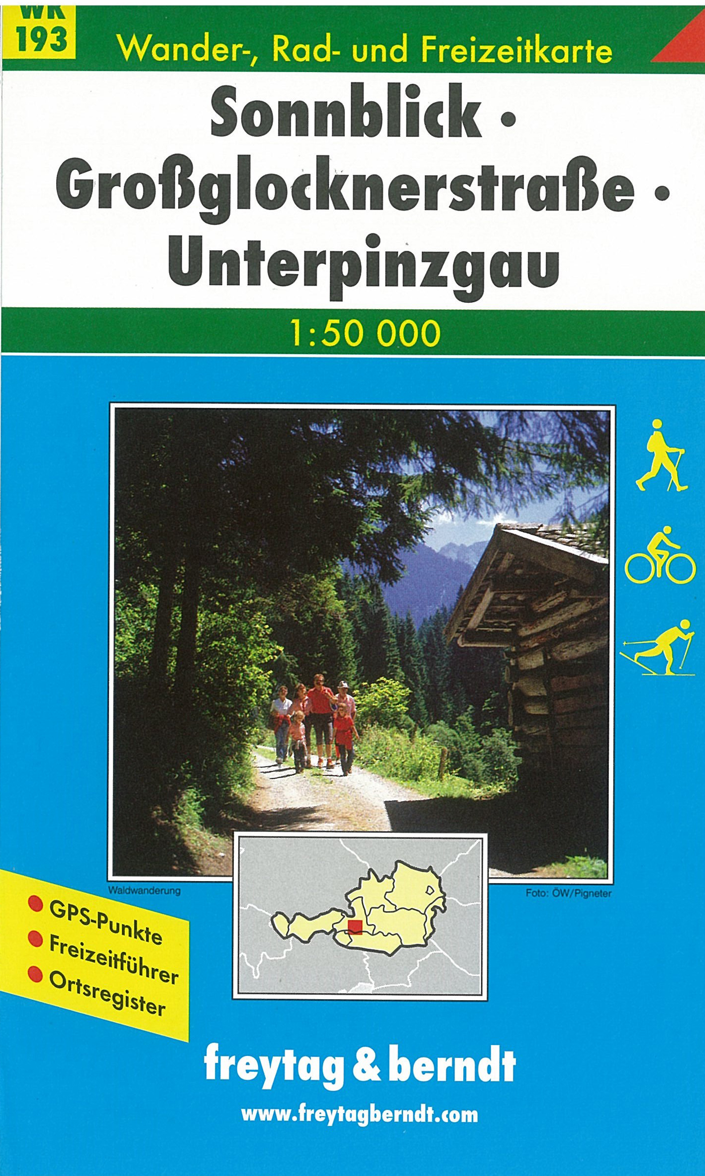WK193 Sonnblick, Grossglocknerstrasse, Unterpinzgau 1:50t turistická mapa FB