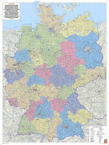 Nemecko administratínve 1:700tis 128x96cm lamino, plastové lišty nástenná mapa