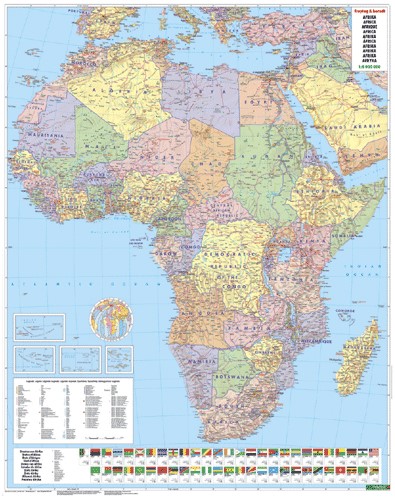 nástenná mapa Afrika politická 124x97cm lamino, lišty