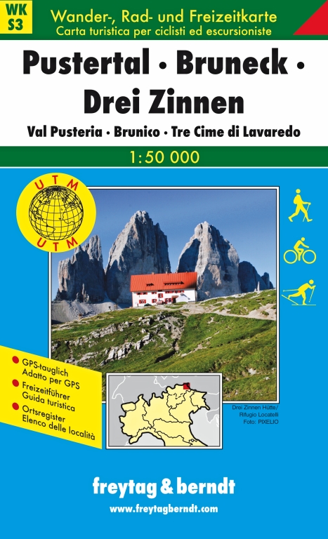 WKS3 Pustertal – Bruneck – Drei Zinnen 1:50t turistická mapa FB