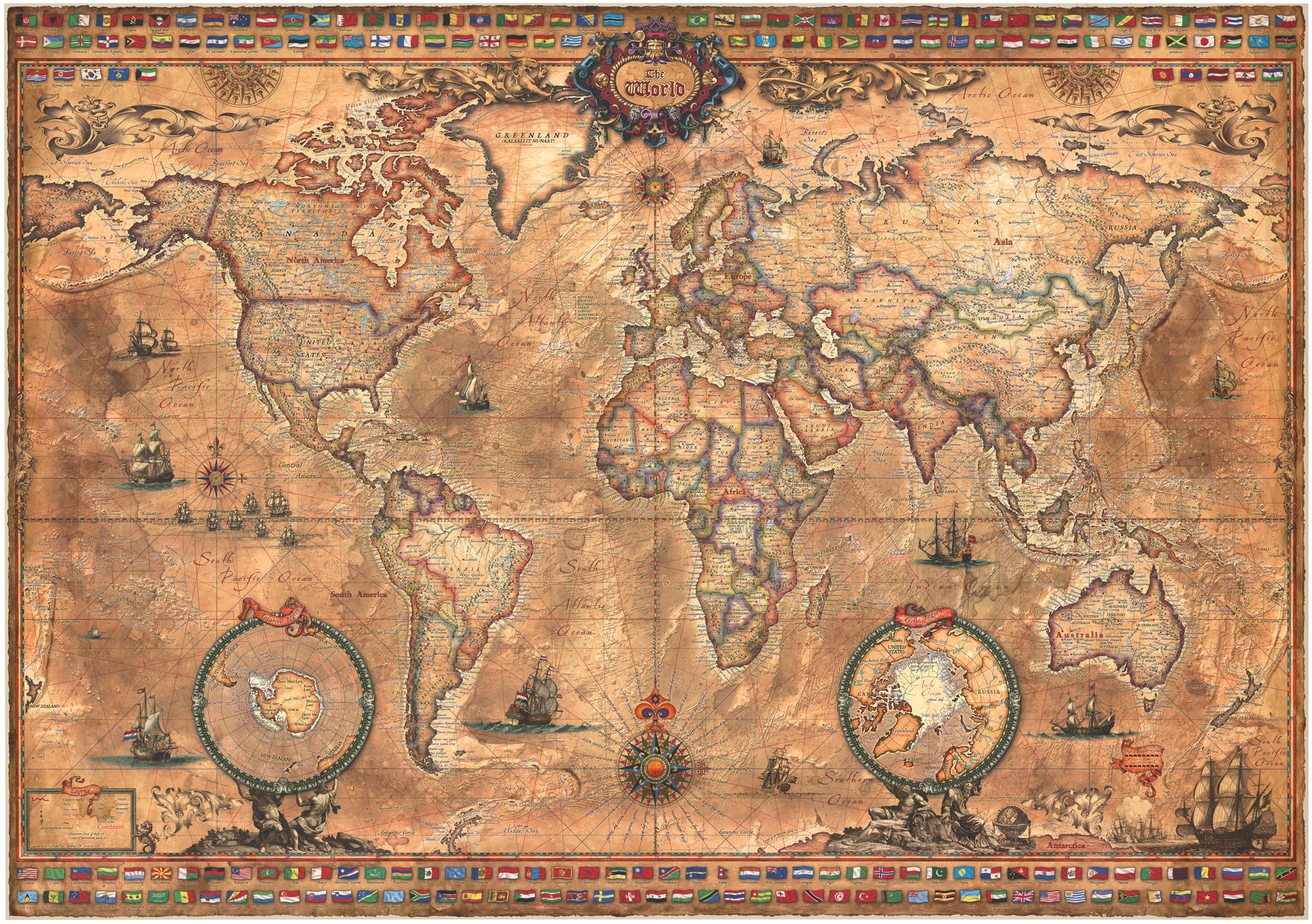nástenná mapa Svet politický RAY PERGAMENT 96x136cm lamino, lišty
