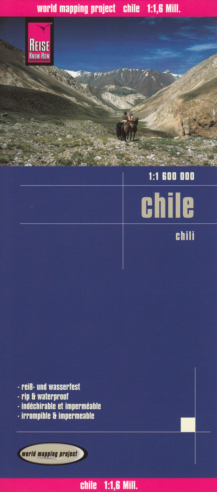 Čile (Chile) 1:1,6mil skladaná mapa RKH