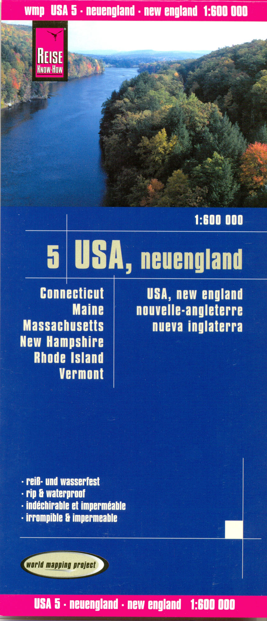 USA 5 Nové Anglicko (New England) 1:600t skladaná mapa RKH