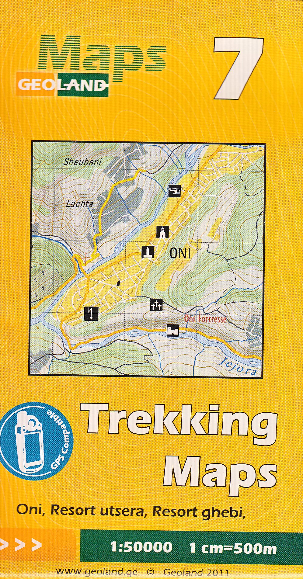 7 Oni, Resort utsera, Resort ghebi (Gruzínsko, Georgia) 1:50t trekingová mapa