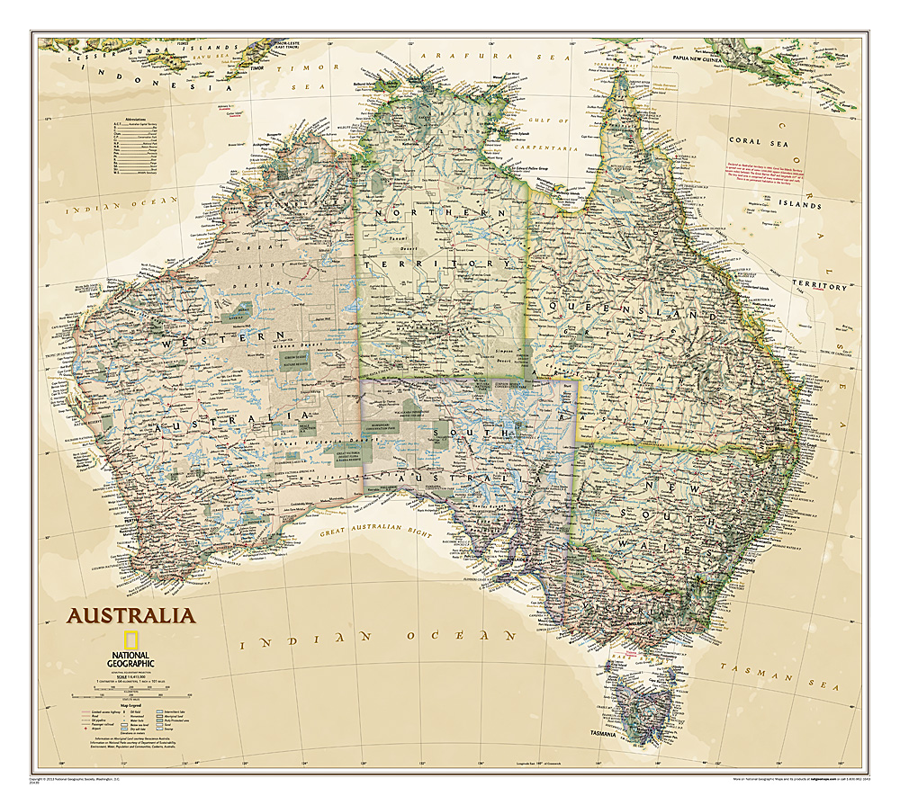 nástenná mapa Austrália politická Executive 77x60cm lamino, lišty NGS