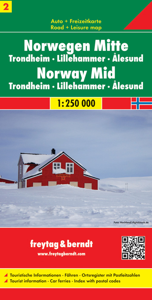 2 Nórsko stred,Trondheim,Lillehammer,Alesund 250t (Norway)automapa FreytagBerndt