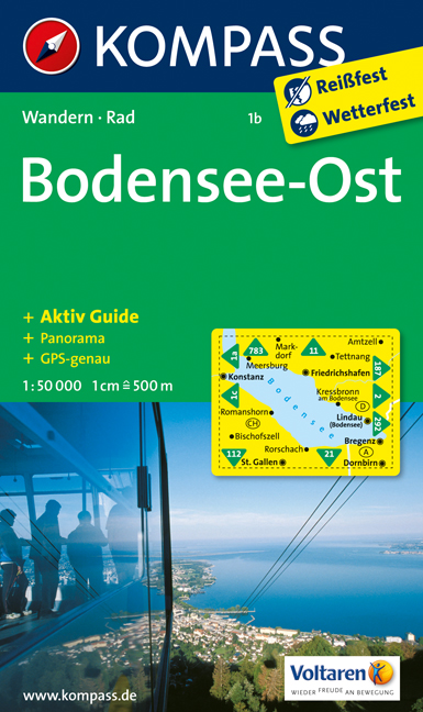 KOMPASS 1b Bodensee Ost 1:50t turistická mapa