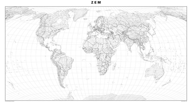 nástenná mapa Svet slepá mapa 70x100cm lamino, lišty