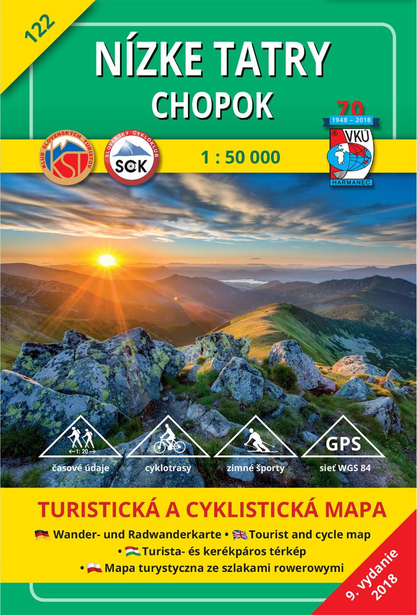 VKU122 Nízke Tatry, Chopok 1:50t turistická mapa VKÚ Harmanec / 2018