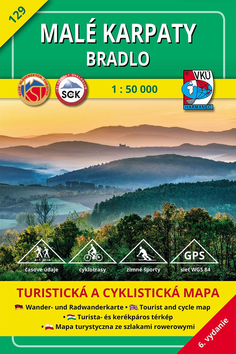 VKU129 Malé Karpaty, Bradlo 1:50t turistická mapa VKÚ Harmanec /2017