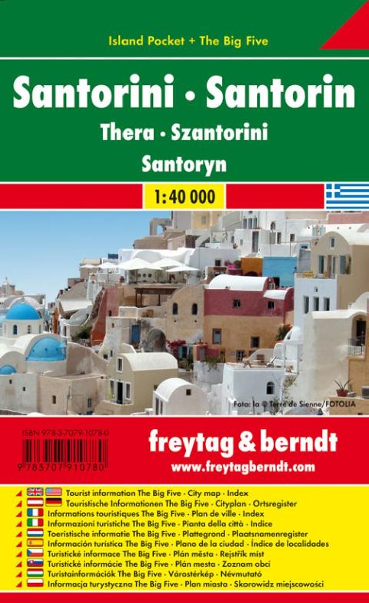 Santorini 1:40tis (Grécko) Island Pocket skladaná mapa Freytag Berndt