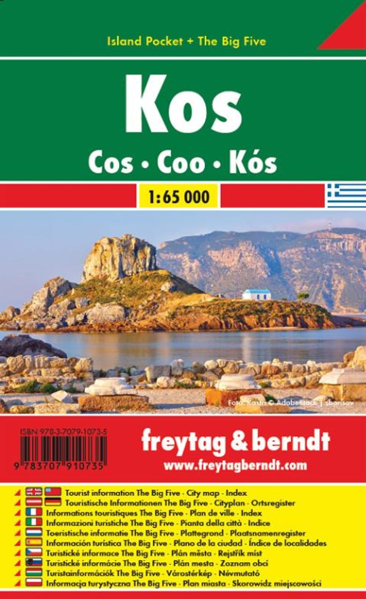Kos 1:65tis (Grécko) Island Pocket skladaná mapa Freytag Berndt