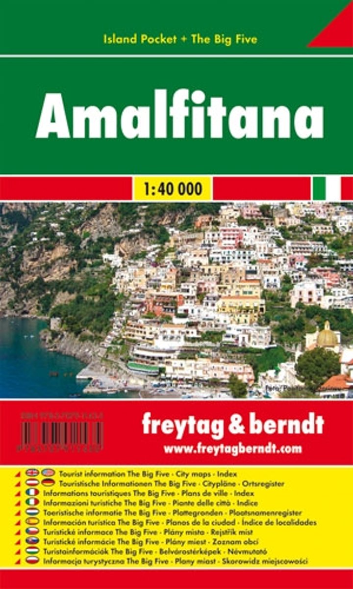 Amalfitana 1:40tis (Taliansko) Island Pocket skladaná mapa Freytag Berndt